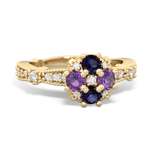 sapphire-amethyst art deco engagement ring