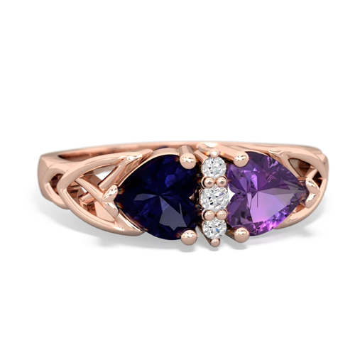 sapphire-amethyst celtic ring