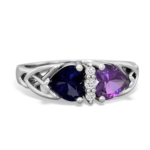 sapphire-amethyst celtic ring