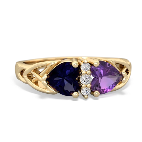 sapphire-amethyst celtic ring