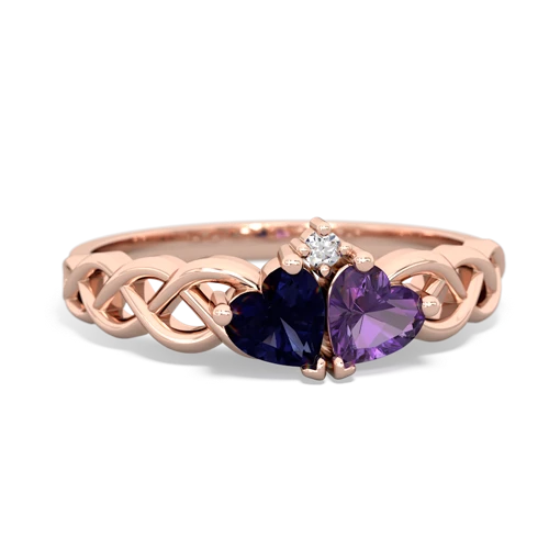 sapphire-amethyst celtic braid ring