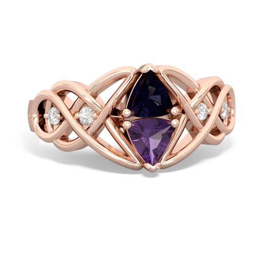 sapphire-amethyst celtic knot ring