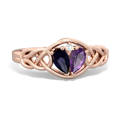 sapphire-amethyst celtic knot ring