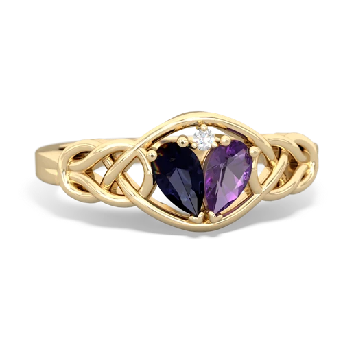sapphire-amethyst celtic knot ring