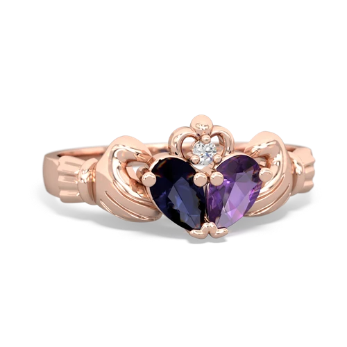 sapphire-amethyst claddagh ring