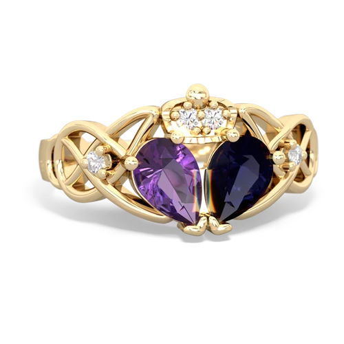 sapphire-amethyst claddagh ring