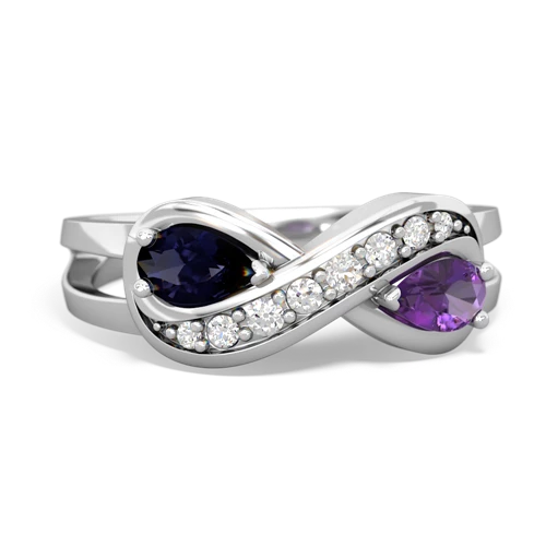 sapphire-amethyst diamond infinity ring