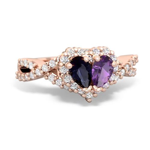 sapphire-amethyst engagement ring
