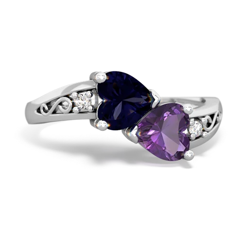 sapphire-amethyst filligree ring