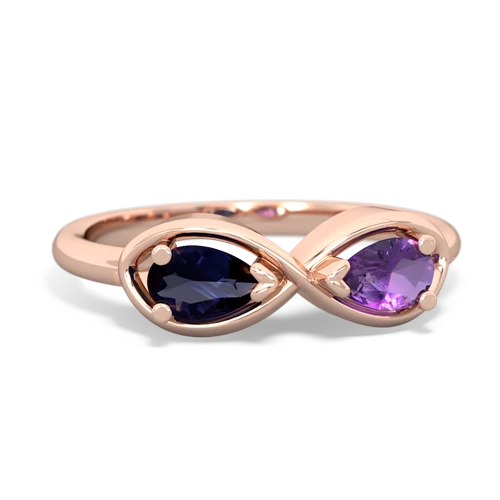 Sapphire Genuine Sapphire with Genuine Amethyst Infinity ring Ring