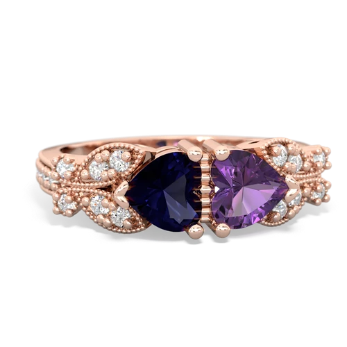 sapphire-amethyst keepsake butterfly ring