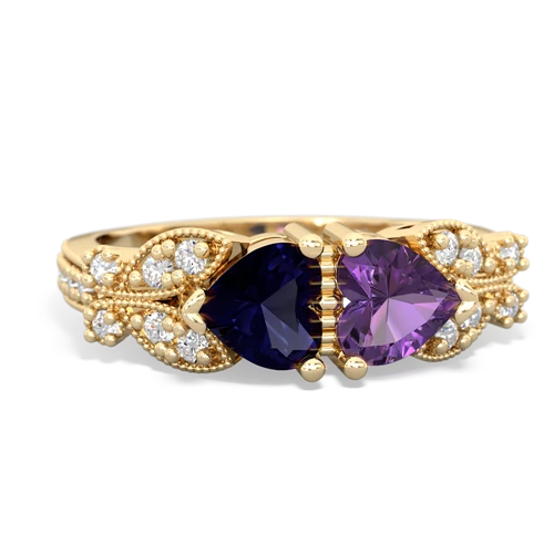 sapphire-amethyst keepsake butterfly ring