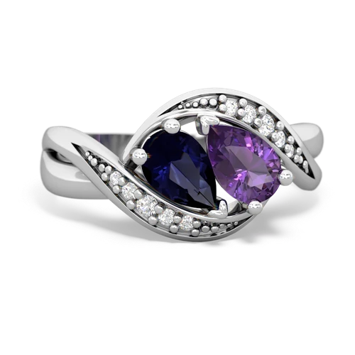 Sapphire Genuine Sapphire with Genuine Amethyst Summer Winds ring Ring