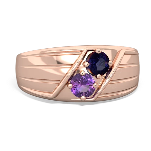 sapphire-amethyst mens ring