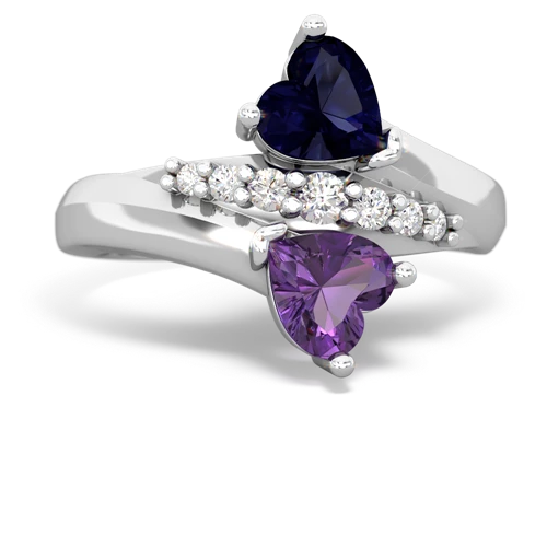 sapphire-amethyst modern ring