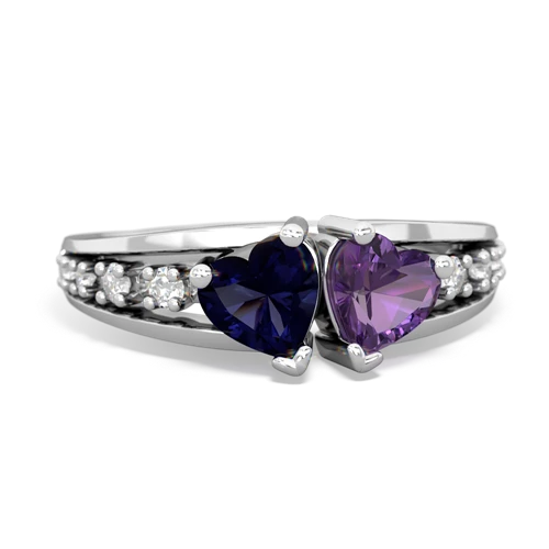 sapphire-amethyst modern ring