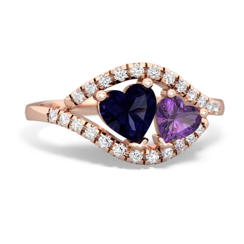 sapphire-amethyst mother child ring