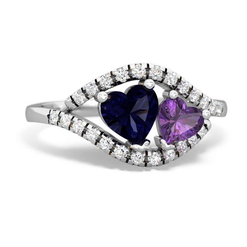 sapphire-amethyst mother child ring