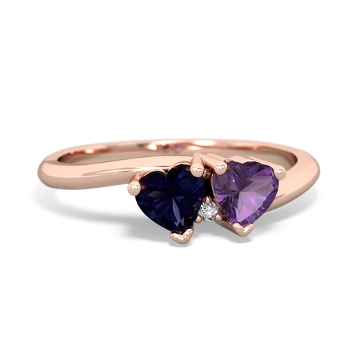 Sapphire Genuine Sapphire with Genuine Amethyst Sweetheart's Promise ring Ring