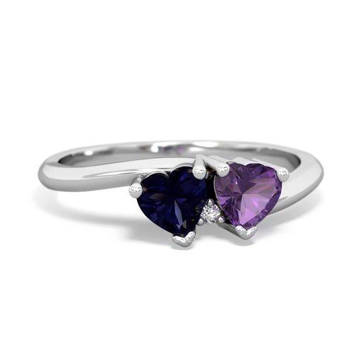 sapphire-amethyst sweethearts promise ring