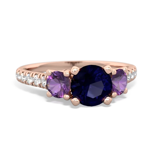 sapphire-amethyst trellis pave ring