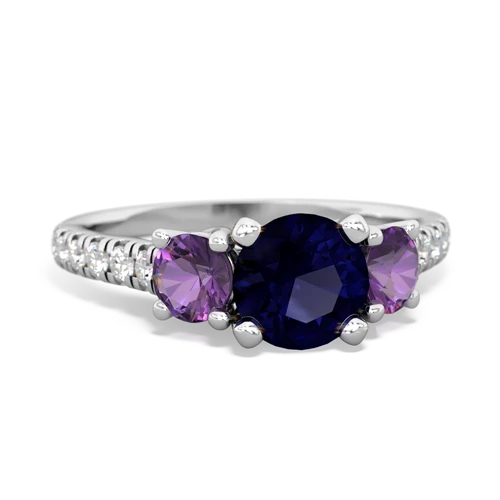 sapphire-amethyst trellis pave ring