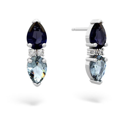 sapphire-aquamarine bowtie earrings