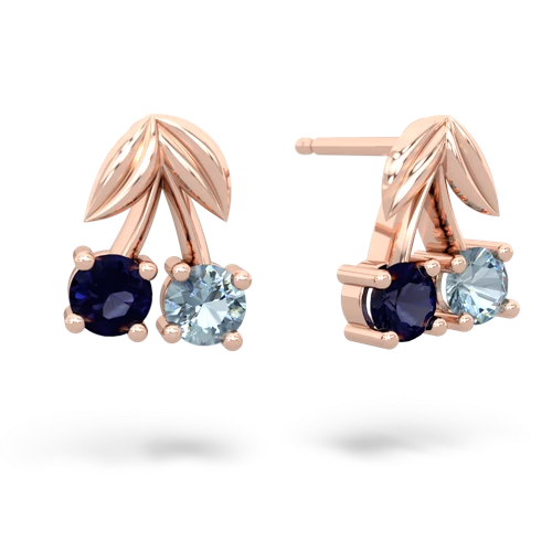 sapphire-aquamarine cherries earrings