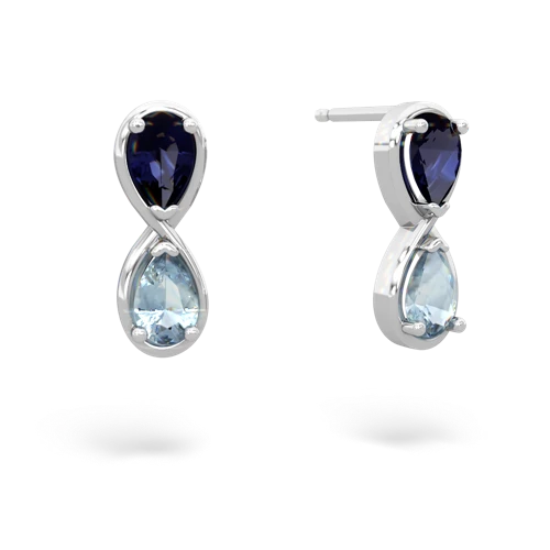 sapphire-aquamarine infinity earrings