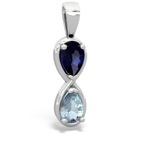 sapphire-aquamarine infinity pendant