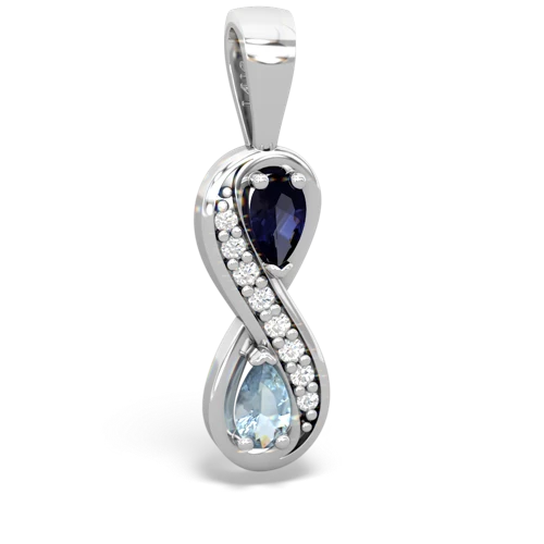 sapphire-aquamarine keepsake infinity pendant
