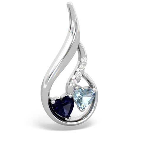 Sapphire Genuine Sapphire with Genuine Aquamarine Keepsake Curves pendant Pendant
