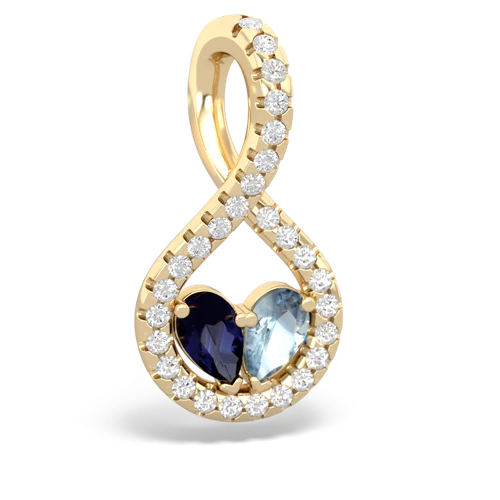 Sapphire Genuine Sapphire with Genuine Aquamarine PavÃ© Twist pendant Pendant