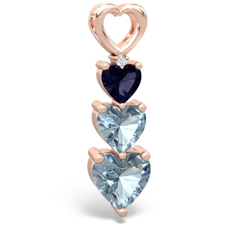 sapphire-aquamarine three stone pendant