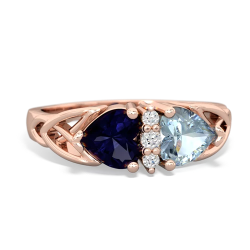 sapphire-aquamarine celtic ring