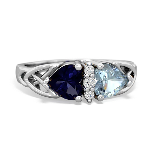 sapphire-aquamarine celtic ring