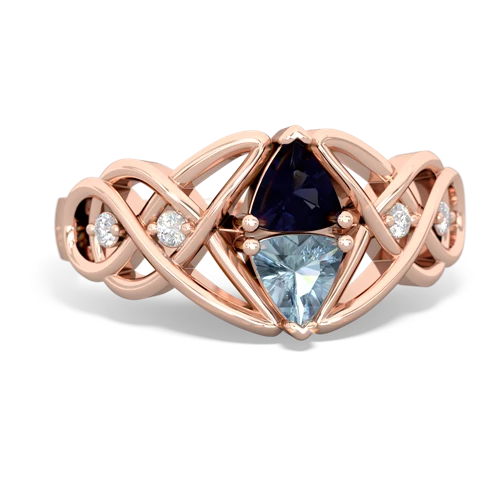 sapphire-aquamarine celtic knot ring