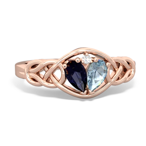 sapphire-aquamarine celtic knot ring