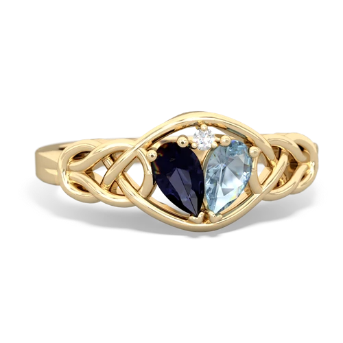 sapphire-aquamarine celtic knot ring