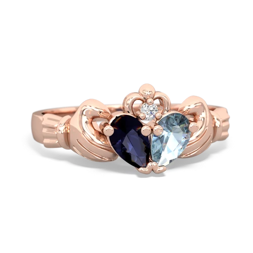 sapphire-aquamarine claddagh ring