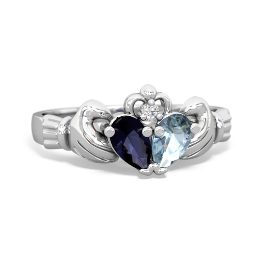 sapphire-aquamarine claddagh ring