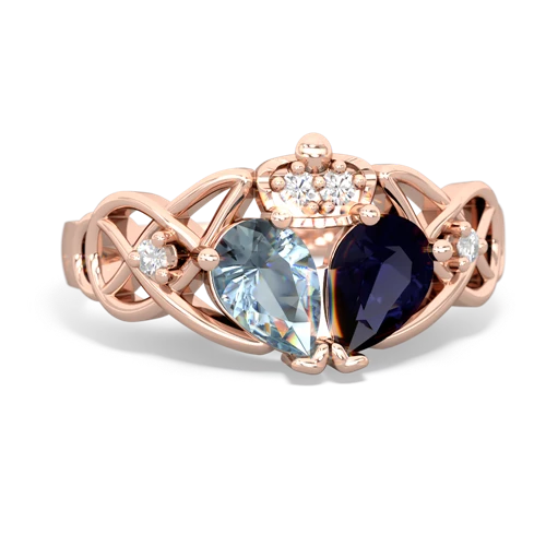 sapphire-aquamarine claddagh ring