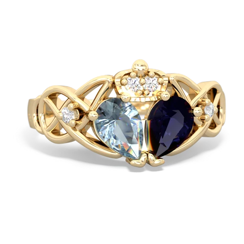 sapphire-aquamarine claddagh ring