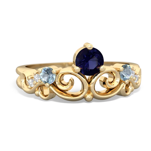 Sapphire Genuine Sapphire with Genuine Aquamarine and Genuine Swiss Blue Topaz Crown Keepsake ring Ring