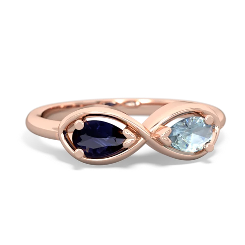 Sapphire Genuine Sapphire with Genuine Aquamarine Infinity ring Ring