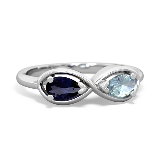 sapphire-aquamarine infinity ring