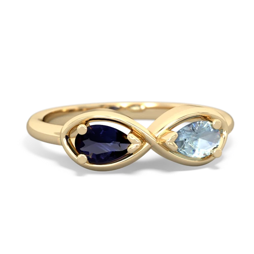 sapphire-aquamarine infinity ring