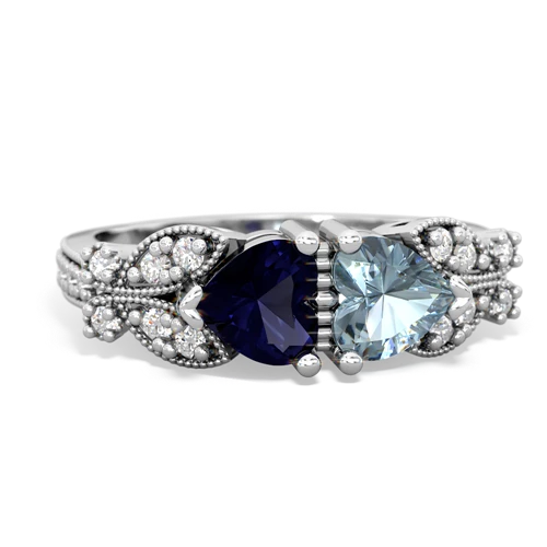 sapphire-aquamarine keepsake butterfly ring