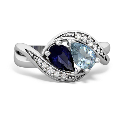 Sapphire Genuine Sapphire with Genuine Aquamarine Summer Winds ring Ring