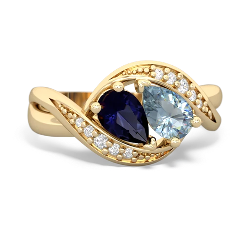 sapphire-aquamarine keepsake curls ring